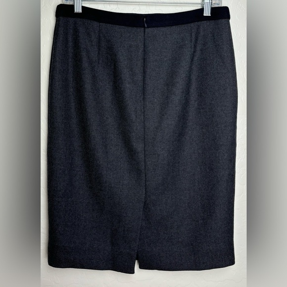 J.Crew No. 2 Pencil Skirt 100% Wool Gray Black Pockets Academia‎ Career 6 0719 - Picture 2 of 6